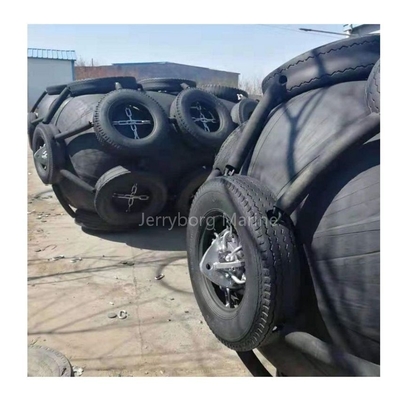 JRB Yokohama Type Marine Fender with Tire Chain Net Floating Rubber Fender/Defense/Bumper (فنجان دریایی نوع یوکوهاما JRB با شبکه ی زنجیره ی لاستیک های شناور)