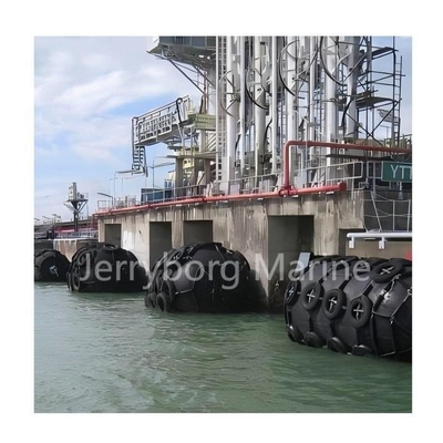JRB Yokohama Type Marine Fender with Tire Chain Net Floating Rubber Fender/Defense/Bumper (فنجان دریایی نوع یوکوهاما JRB با شبکه ی زنجیره ی لاستیک های شناور)