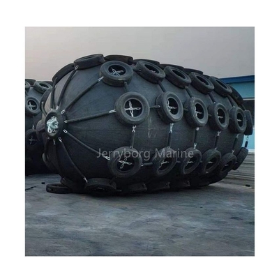 JRB Yokohama Type Marine Fender with Tire Chain Net Floating Rubber Fender/Defense/Bumper (فنجان دریایی نوع یوکوهاما JRB با شبکه ی زنجیره ی لاستیک های شناور)